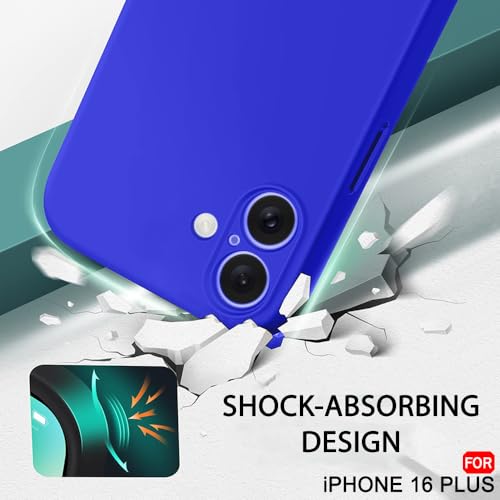 Image of TheGiftKart Liquid Silicone Back Cover Case for iPhone 16 Plus | Soft Micro-Fibre Lining Inside | Camera & Screen Protection | Shockproof Back Cover Case for iPhone 16 Plus (Silicone, Ultramarine)