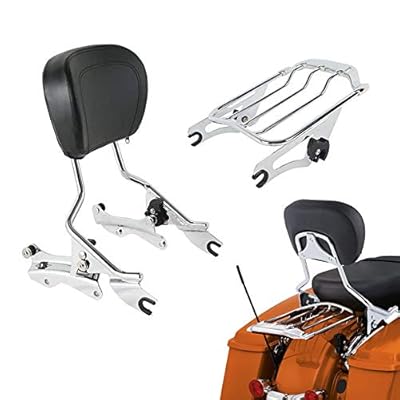 TCMT 4-Point Docking Kit & Two-Up Luggage Rack For Harley Tour Pak Touring 2014-2024 – Chrome Rack, ABS Trunk