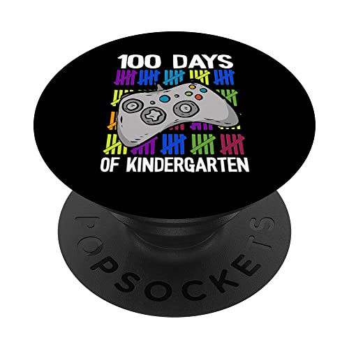 100 Days of Kindergardten 100th Day Of School Gamer Garçons Enfants PopSockets PopGrip Interchangeable