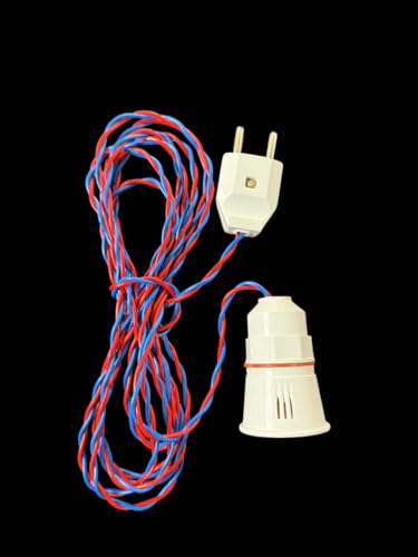 Image of Bulb Holder with Extension Cable, Bulb Holder with Flexible Wire & 2-Pin Plug 5 Meters, Pack of 1
