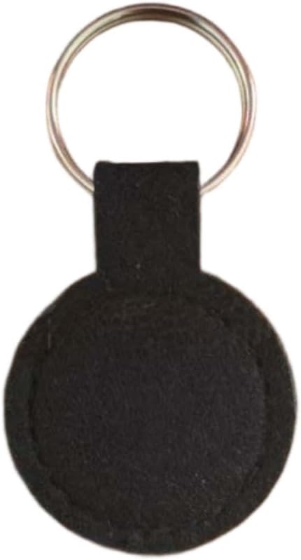10 Pcs Blank Round Felt Keychain Tags Writable Paintable Fabric Key Rings Gray Black DIY Bag Luggage