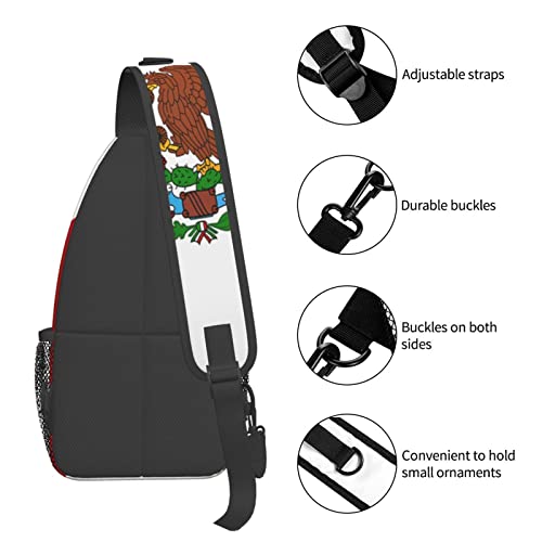 Mochila bandolera unisex con diseño bandera México-EEUU miniatura 6