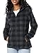 Amazon Essentials Veste en Polaire Douce à Manches Longues et Fermeture éclair sur Toute la Longueur Femme, Charbon, Carreaux Lainés, M