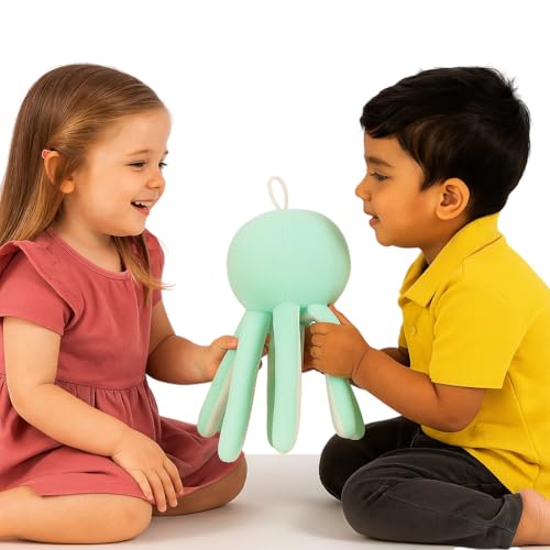 Image of Green Octopus Plush Soft Toy for Kids - 30cm Stuffed Animal | Cute & Cuddly Sea Animal Toy for Boys & Girls | Birthday Gift