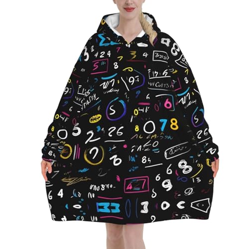 Couverture à capuche surdimensionnée adulte plaid à manches pull de canapé chaud imprimé