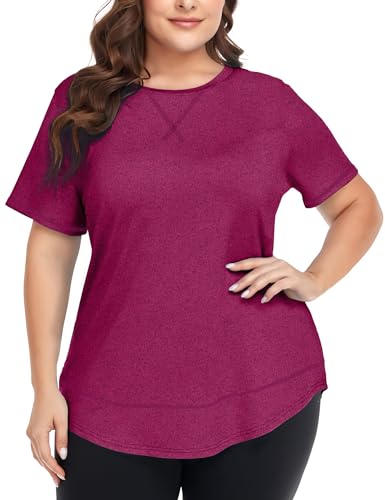 COOTRY Plus Size Workout Top