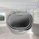 Libaro Zestaw 3 Koszy na Pranie – Składane Filcowe Kosze 80L, 60L i 40L – Antracytowa Szarość, Zmywalne z Uchwytami – Owalne Torby na Pranie do Łazienki i Sypialni