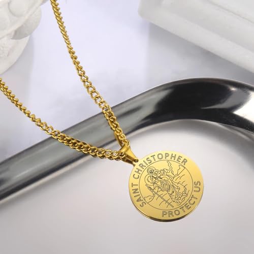 Collier médaille Saint Christophe finitions soignées True In You - 2