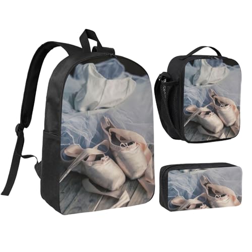 Mochila escolar con estampado de zapatos de ballet ligera para el colegio y recreo