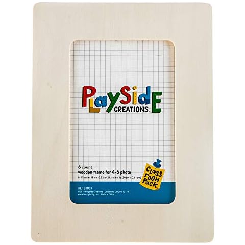 Playside Creations, Wood Frames, 8. 43 x 6. 38 Inches, Natural, Pack of 6 Cover