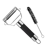 FÁCIL DE UTILIZAR Y LIMPIAR - Cuchilla doble de corte juliana increíblemente afilada para un corte fácil de verduras y calabacín y para pelar. Pelar, cortar y corta en juliana las verduras nunca ha sido tan sencillo. Las hojas de acero inoxidable se deslizan fácilmente incluso a través de las verduras más duras. Pelar y cortar en juliana patatas, zanahorias, calabacines, pepinos y más es una cuestión de segundos ahora.