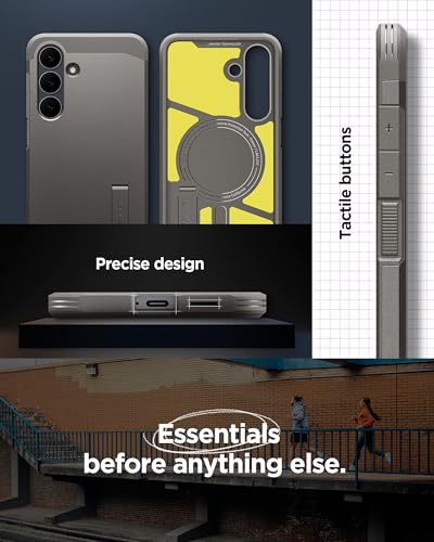 Image of Spigen for Galaxy S25 FE Case, Tough Armor MagFit [Kickstand] [Compatible with MagSafe] [Military-Grade Protection] - Gunmetal