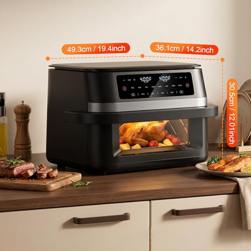 Dual Basket Air Fryers with Flex Basket, 12QT Double Air Fryer with Viewing Window & 50PCS Paper Liners, for 10 People, 12-in-1 Digital Panel with Sync & Light, for Bake, Roast, Reheat,Dishwasher Safe - Image 7