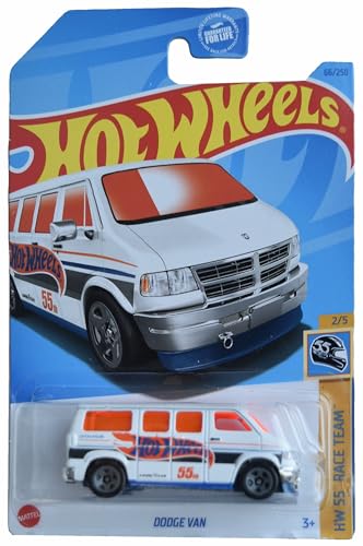 Hot Wheels Dodge Van, HW 55th Race Team 2/5 White miniatura 1