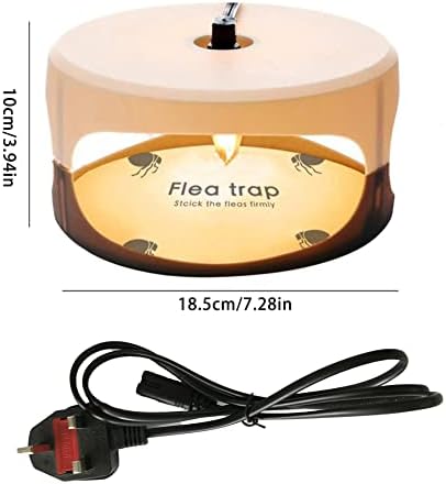 Flea Lamp Trap, Pest Control Indoor Electric Flea Kill Fly Killer Round Simple Installation Glue Discs Flea Bombs