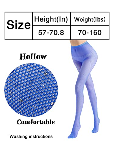 Image of Fstrend Women's Tights Pantyhose Stocking Sparkly Rhinestone Fishnet Crystal Sexy High Waist Thigh High Stockings Black