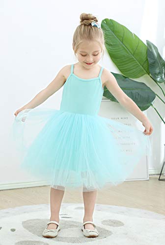 Image of GSVIBK Baby Girls Tutu Dress Sleeveless Toddler Cotton Tulle Skirt Princess Party Prom Dresses