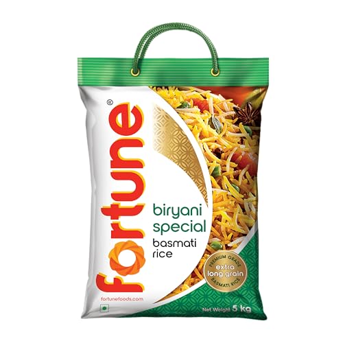 Image of FORTUNE Biryani Special Basmati Rice, 5 kg |Extra Long Grain Basmati rice (Up to 24 mm) | Ideal for Biryani