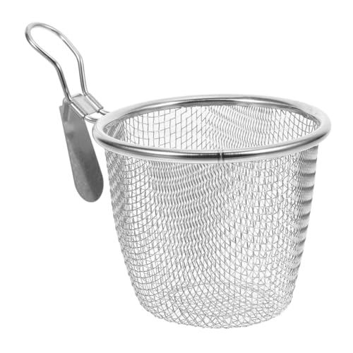 GLEAVI Filtro De Fideos Espaguetis Colador Filtrar Cesta Colador De Acero Inoxidable Coladores De Comida Para La Cocina Cesta Para Freír De Malla Pasta Acero Inoxidable 201 Plata