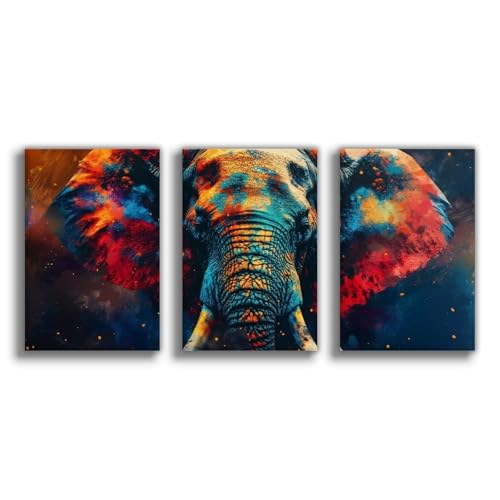 Poster éléphant tableau sur toile 50x75cm décoration murale salon