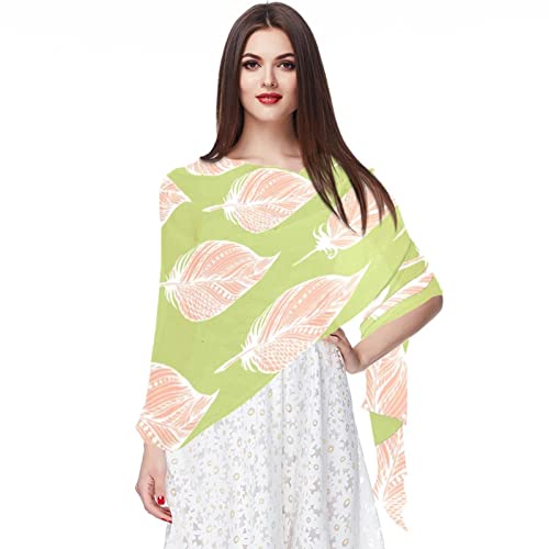 Foulard en mousseline de soie avec motif feuilles abstraites, l'idée cadeau idéale pour femme