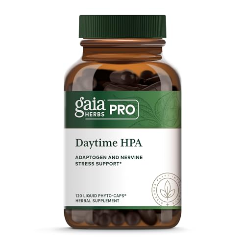 GAIA HERBS PRO Daytime HPA - Adaptogen Support Supplement - Nervous System Support Supplement with Olive Oil & Rhodiola* - Vegan, Gluten-Free, Soy-Free - 120 Liquid Phyto-Caps (60 Servings)