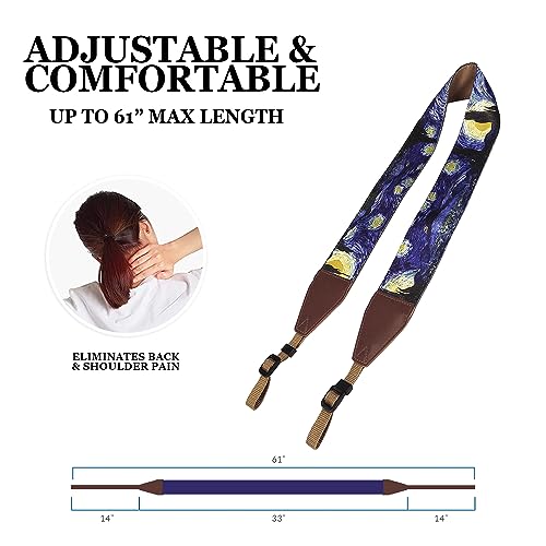 Van Gogh Starry Night Camera Strap Universal Dslr Camera Strap, Neck & Shoulder Camera Belt For Digital Camera - Artistic & Cool Design - Best Gift For Photographers #TOP3