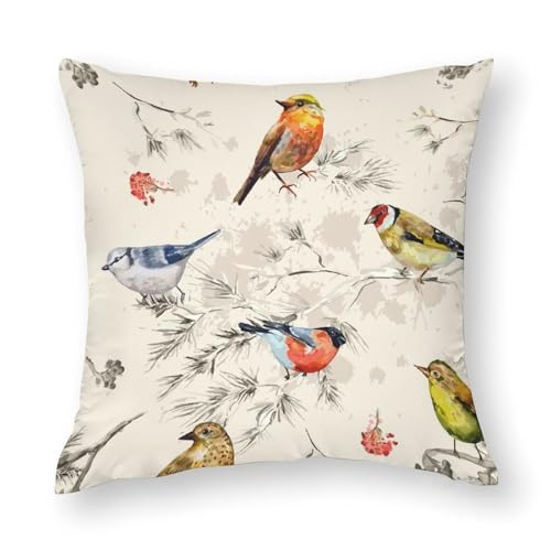 クッションカバー 抱き枕カバー インテリア 飾り 南国の鳥 オウム 花柄 水墨画 枕カバー 装飾枕カバー 座布団カバー おしゃれ 部屋飾り ソファ背当て 寝室 車用 18"x18"