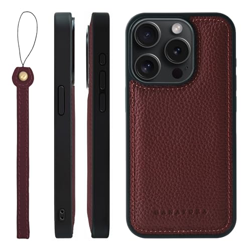 HANATORA for iPhone 15Pro �P�[�X MagSafe �Ή� �{�v �ϏՌ� �o���p�[�^ �X�}�z�P�[�X �X�}�z �X�g���b�v �t�� �V�������N���U�[ �M�t�g �}�O�Z�[�t�Ή� ���C�� SMSGZ-15Pro-Wine