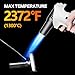 Butane Torch Lighter, 0-90°Rotating Angle Butane Lighter, Refillable Kitchen Torch with Safety Lock, Adjustable Flame for Soldering (White and Black)
