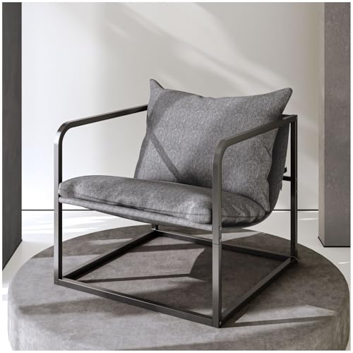 Consejos para Comprar Sillas de Estudio los más recomendados. 41 HOYRR Sillon Individual,Sillones para Sala Dimensiones: 80×77×68CM,Las Sillas Son Fáciles de Montar,Adecuadas para Salones,Dormitorios y Salas de Estudio.(Negro y Gris)