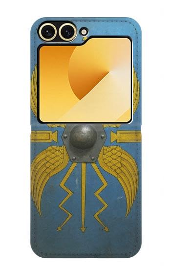 Étui Galaxy Z Flip 7 FE Bleu Roman Shield Housse Cuir Antichoc de Voyage