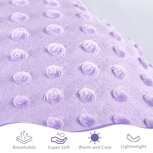 Image of SWESEN Baby Blanket for Girls, Soft Crib Blanket 30 x 40 Inch, Newborn Blankets for Nursery, Stroller, Toddler Bed, Carseat, Double Layer, Purple