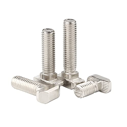 Image of Metric M6 x 30mm Thread T Slot,Drop-in Bolt T-Bolt,Hammer Head Bolt,T Screw Stud for 3030 Series Standard 8mm T-Slot Aluminum Extrusion Profile,Carbon Steel Nickel Plated (3030 Series,40Pcs)