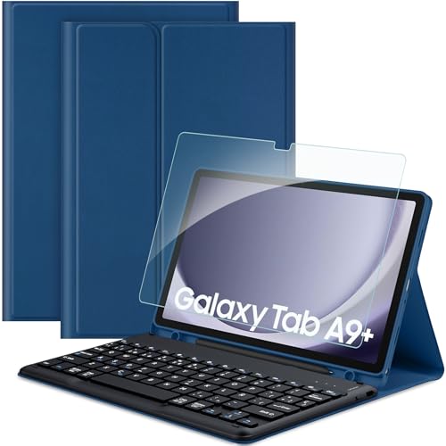 EasyAcc Funda con Teclado Compatible con Samsung Galaxy Tab A9+ 11 Pulgadas 2023 con Película...