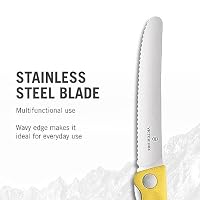Victorinox Swiss Classic Profi Tomaten- und Tafelmesser, Extra Scharfe Klinge, Wellenschliff, 11 cm, Rostfreier Stahl, gelb – Ansicht 3