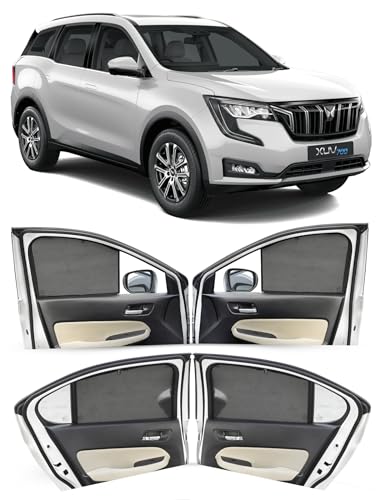Image of Autofact Car Sunshades for Mahindra Xuv 700, UV Protection, Useful Car Accessories, Custom fit Sun Shades for Side Windows, Set of 6