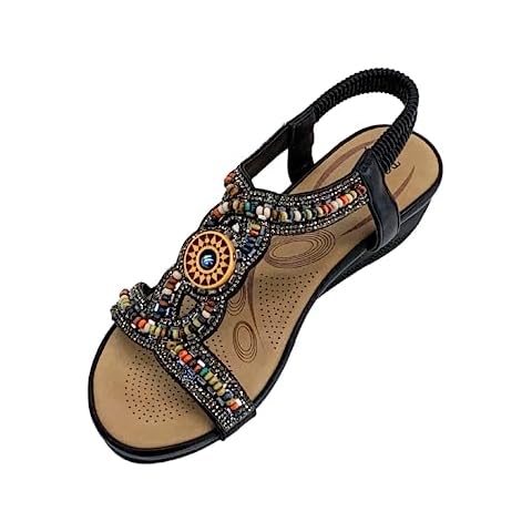 IVACHY Women's Bohemian Rhinestone Sandals Cover