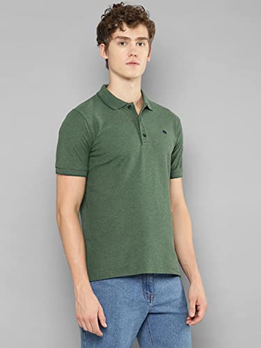 Image of Allen Cooper Solid Pure Cotton Polo Tshirts for Men
