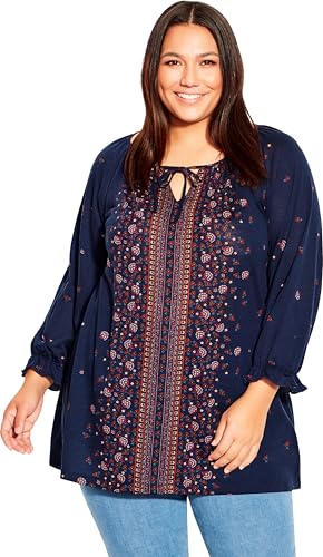 Avenue Top Sienna de talla grande blusa cómoda que estiliza la figura