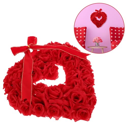 Cadeau de Mariage Idéal : Couronne de Saint-Valentin de Cœur 40 CM en Roses - 8