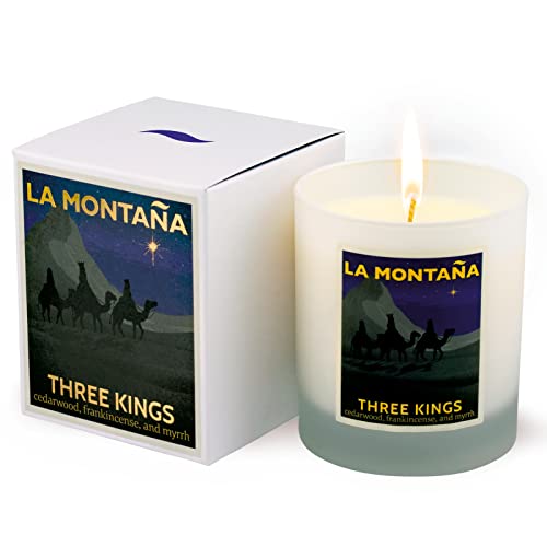 La Montaña Three Kings | Luxury Home Scented Candles Inspired By Spain | Natural Wax | Cedarwood, Frankincense, Myrrh, Pine Needles, Turrón (Almond Nougat) & Brandy #TOP24