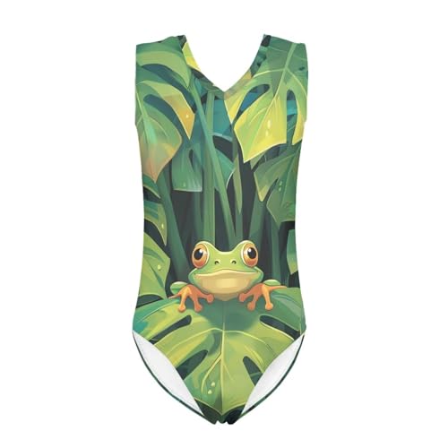 Image of Cartoon Pattern Kids Girls Bathing Suits One Piece Swimsuit Soft & Quick Dry, 5-14Years