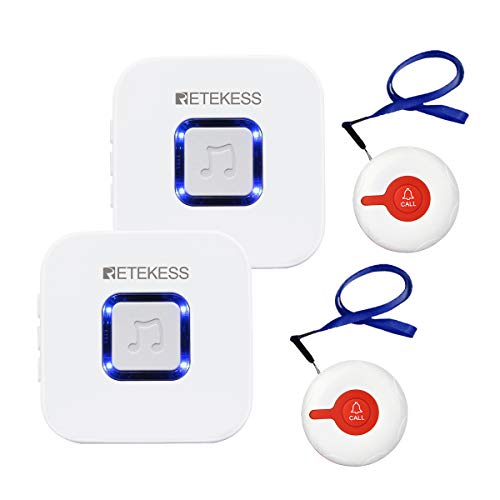 Retekess TH003 Caregiver Pager System 52 Ringtones Emergency Alarm for Elderly Patient Disable