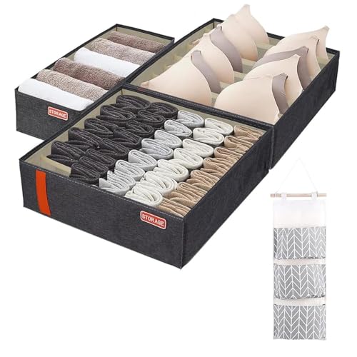 Zythrem 3 Piezas Organizador Cajones, Organizador Gavetas para Ropa Interior y Calcetines, Bolsa de Almacenamiento Colgante con 3 Bolsillos para Dormitorio, Baño, Cocina Zythrem 3 Piezas Organizador Cajones, Organizador Gavetas para Ropa Interior y Calcetines, Bolsa de Almacenamiento Colgante con 3 Bolsillos para Dormitorio, Baño, Cocina
