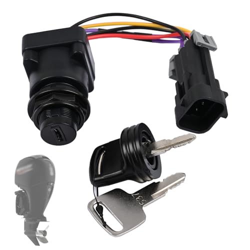 Image of 87-897716K01 Ignition Key Switch with Harness 3-Position Fit for Mercury Marine Quicksilver Outboard Motor 8M0059686 897716 Boat Engine Key Switch