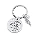 AmDxD Porte Clef Moto, Anneaux Porte Clef Acier Inoxydable Rond Perle Plaque Militaire Gravure evevything i am, you helped me to be, Argent
