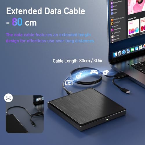 Lecteur externe USB CD/DVD pour PC portable sans lecteur optique interne - 2