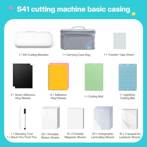Image of Likcut S41 Vinyl Cutter Machine, Printable Sticker Maker Bundle with Case