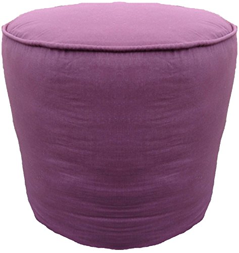 100% Cotton Plain Piping Round Ottoman Throw Pouf Cover (20